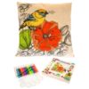Чехол 45*45 с красками Птички с цветами (ткань,краски акрил) В-696