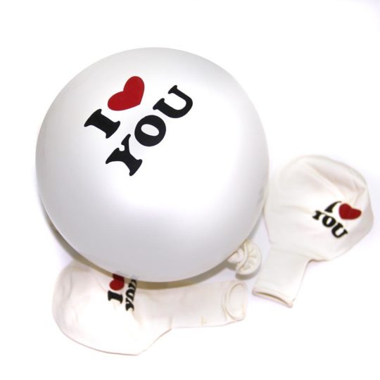 Набор воздушных шаров (100шт) 8"  I Love YOU белый уп.1шт/100шт 47