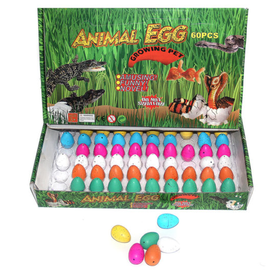 Игрушка растущая "Динозавр в яйце 3см " цветное в крапинку уп.60/2880 Р-9,Н-215