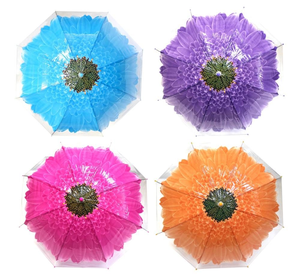Зонт трость Цветок d-95см (5видов) уп.1шт/100шт А-199,208-1