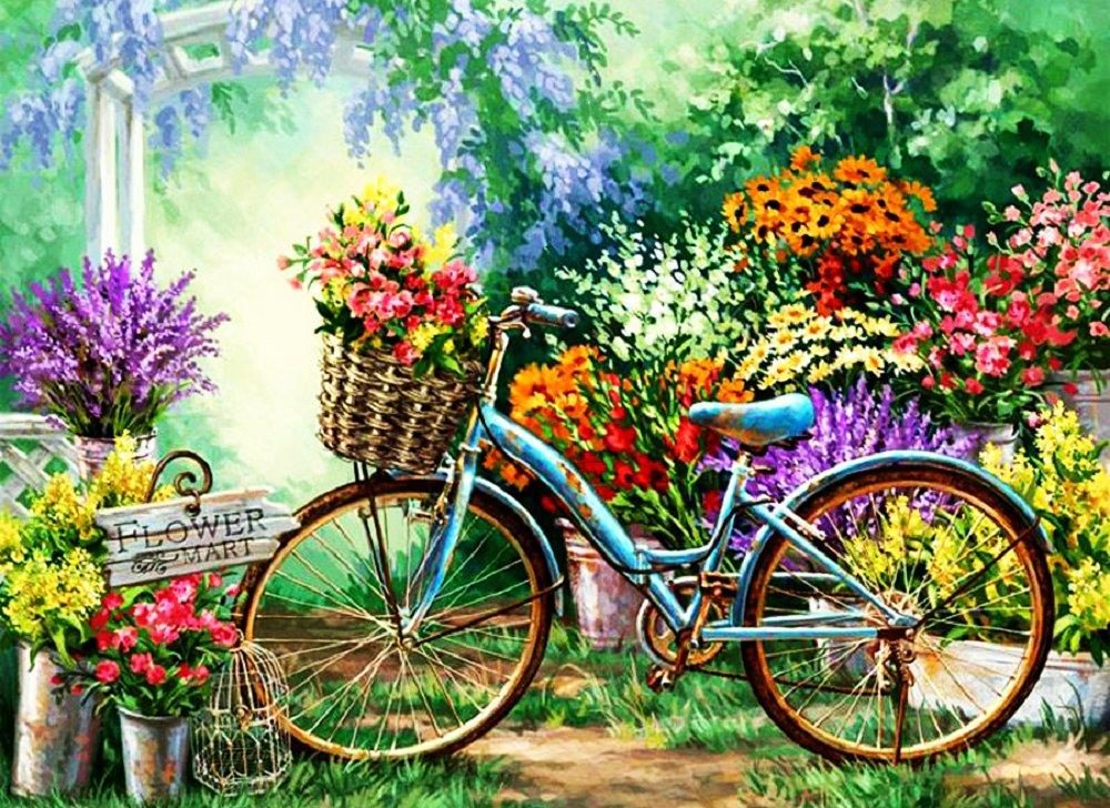Рисование по номерам для взрослых 40*50 Велосипед, цветы PH9403 уп.1/30 арт.Р-199-9403 (280619)