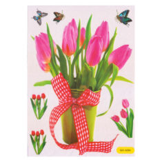 Наклейка 24*32 декоративная Букет тюльпанов WX-009K уп.1/20шт