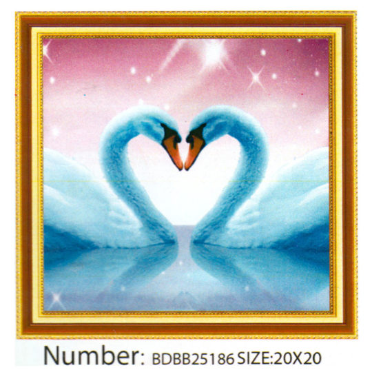 Алмазная мозаика 20*20 BDBB25186 Лебеди (подрамн) уп.1/120