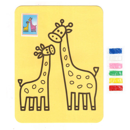 Раскраска 15*21 песок 6цв Жирафы уп.10шт Р-282