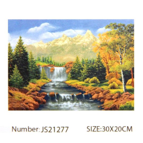 Алмазная мозаика 20*30 арт.JS21277 Водопад (полн выкл,подрамн) уп.1/50