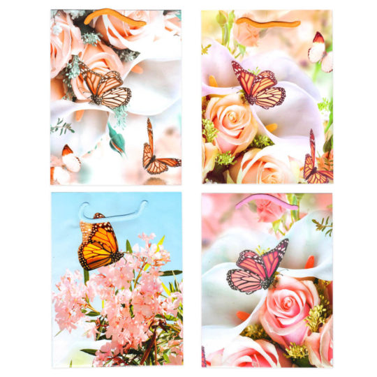 Пакет бумажный 23*30 Бабочки и Цветы Р1206-18 уп12шт/780шт