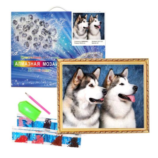 Алмазная мозаика 40*50 GA71321 (ПВ,подрамник) Собаки уп1/30шт